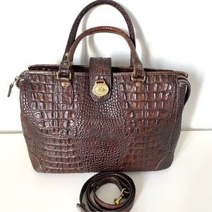 Brahmin VGC Bag Pecan Melbourne Croc Emb Leather